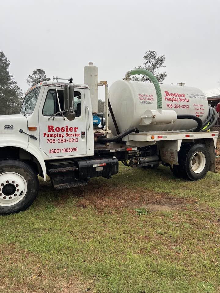 Rosier Pumping Service vacuum tanker truck in Augusta GA