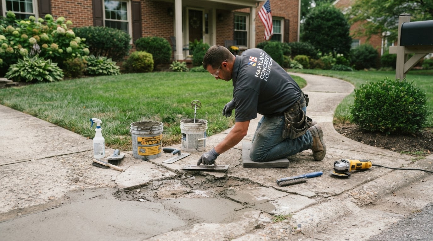 Concrete Walkway Repair by Waldorf Concrete in Waldorf, MD