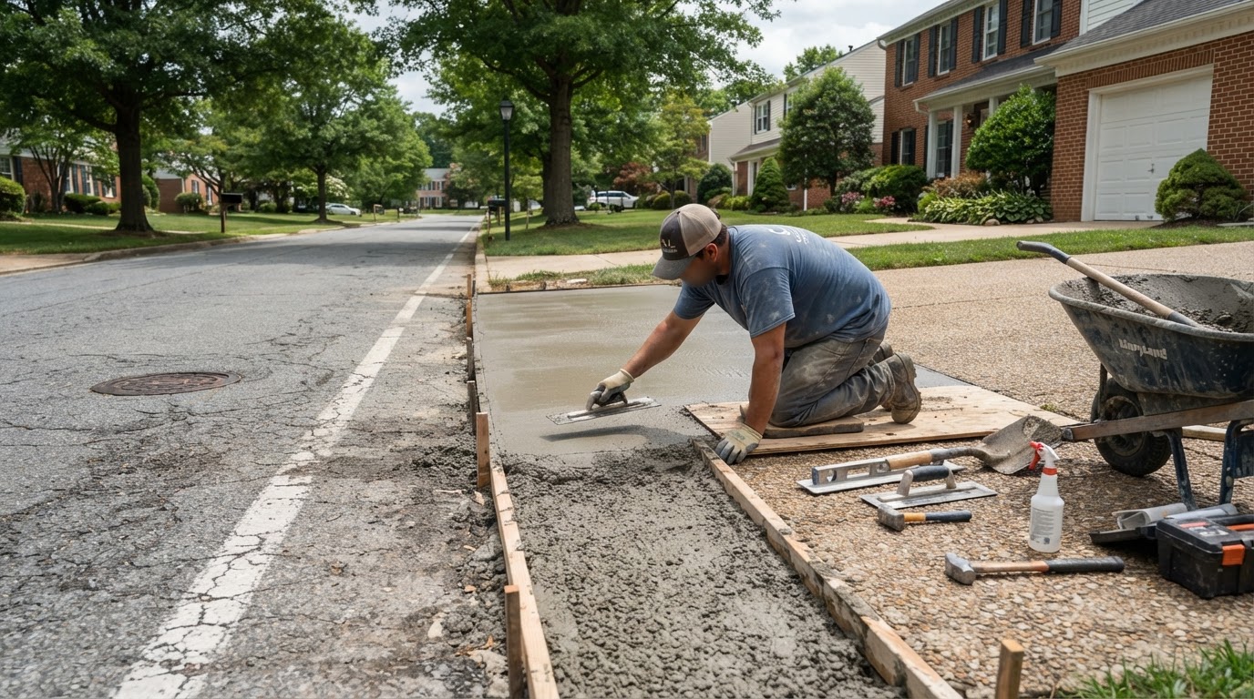 Concrete Apron Repair by Waldorf Concrete in Waldorf, MD