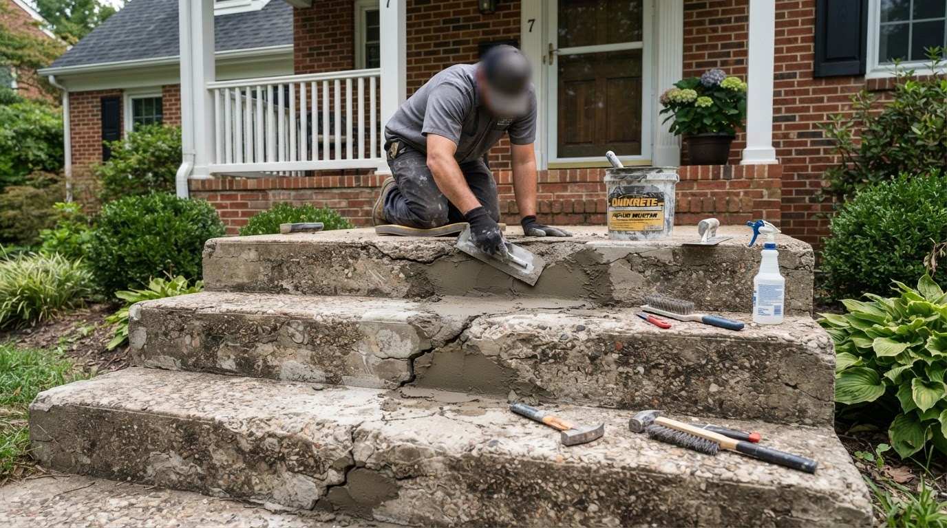 Concrete Steps Repair by Waldorf Concrete in Waldorf, MD