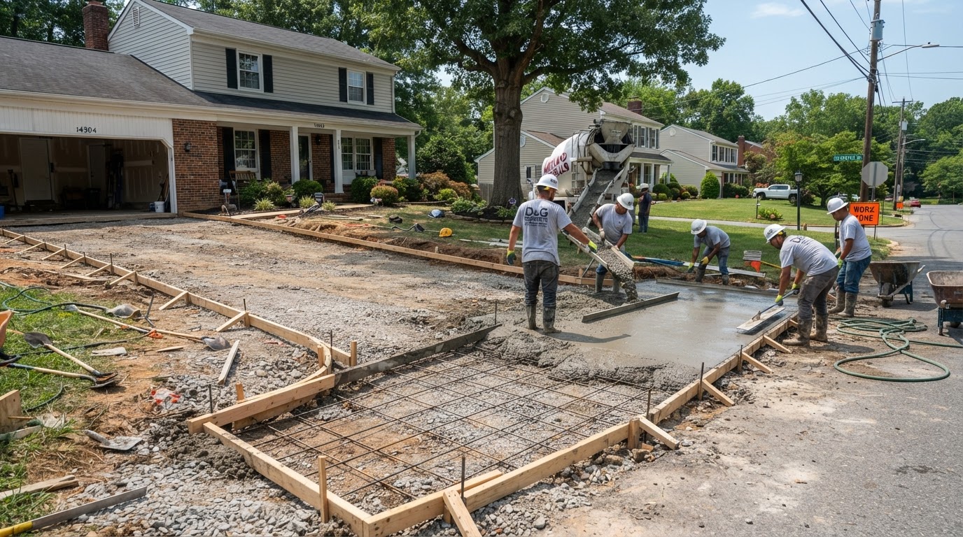 Concrete Driveway Replacement by Waldorf Concrete in Waldorf, MD