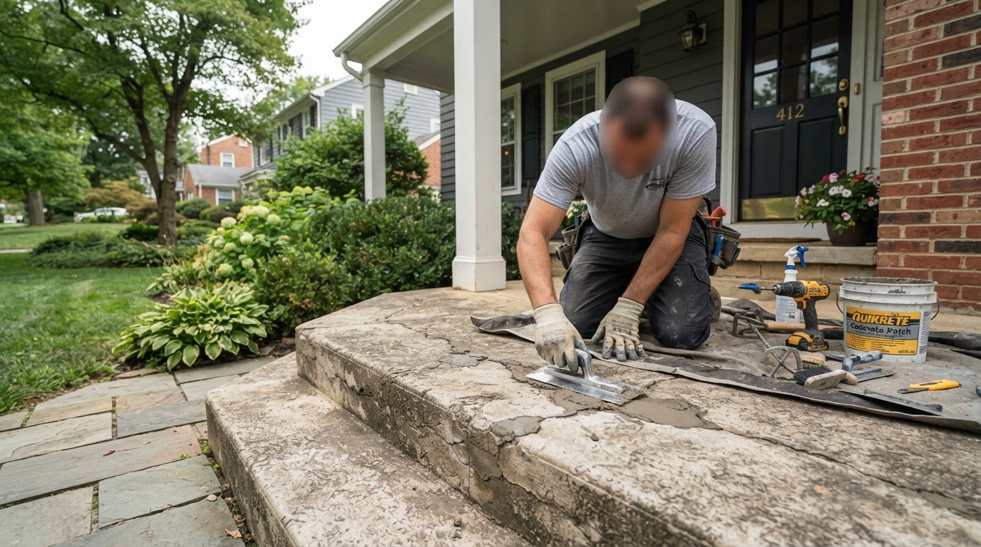 Concrete Porch Repair by Waldorf Concrete in Waldorf, MD