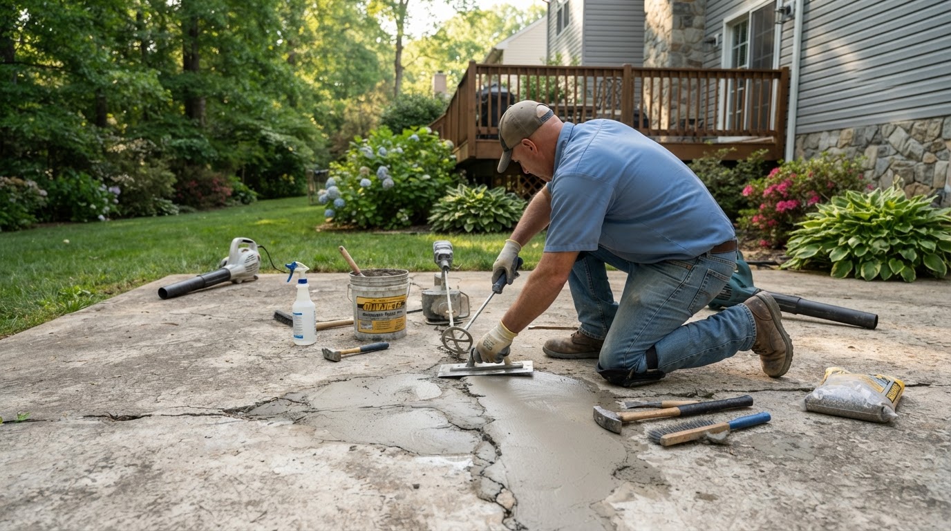 Concrete Patio Repair by Waldorf Concrete in Waldorf, MD