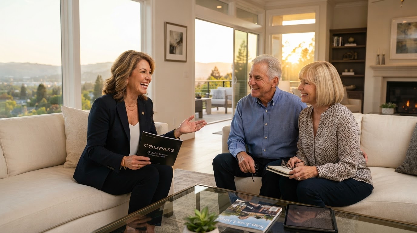 Mickelin Burnes consulting with San Jose senior home owners