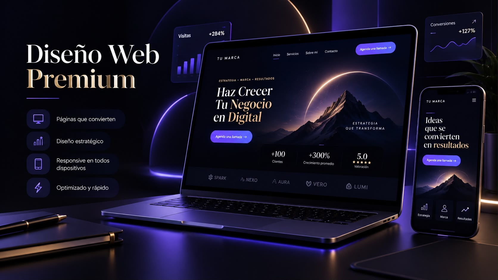 Diseño Web Premium — Páginas que convierten, UX/UI estratégico