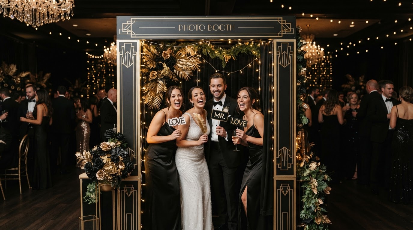 Elegant Elite360 photo booth experience at an upscale wedding reception