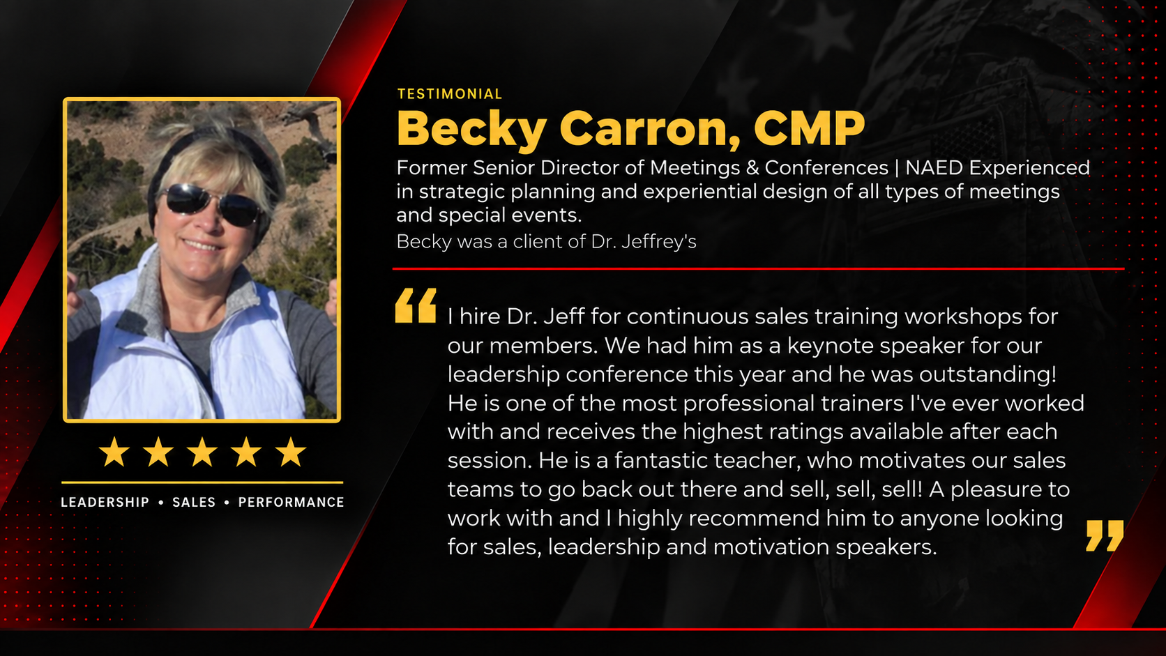 Becky Carron, CMP - Former Senior Director of Meetings & Conferences