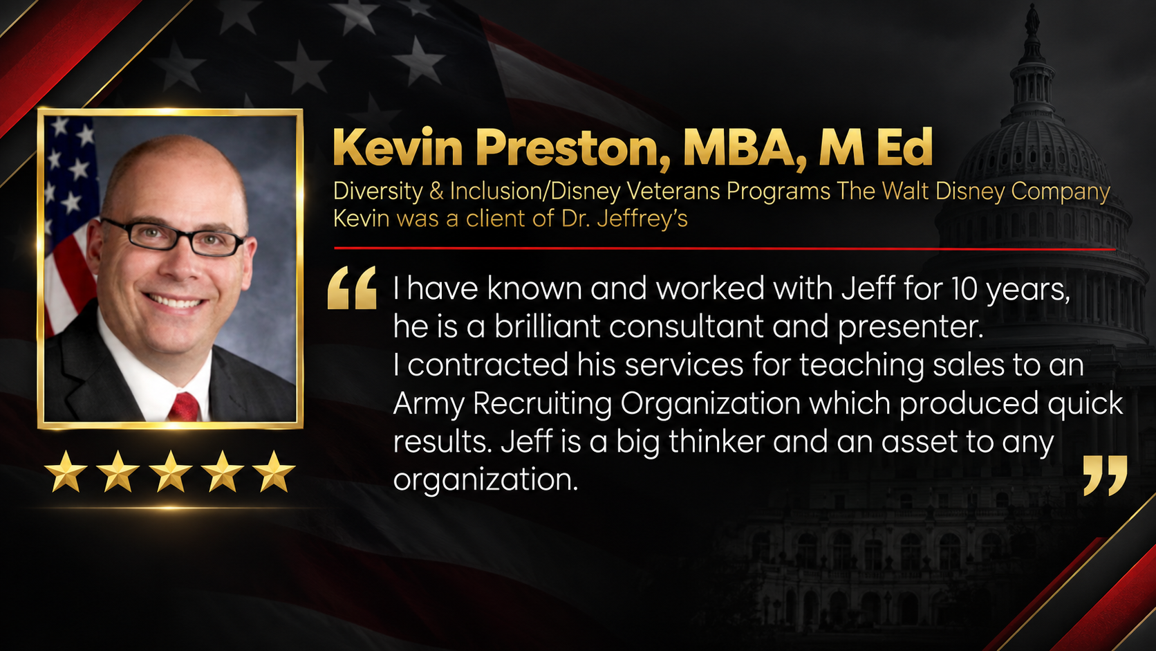 Kevin Preston, MBA, M Ed - Diversity & Inclusion / Disney Veterans Programs