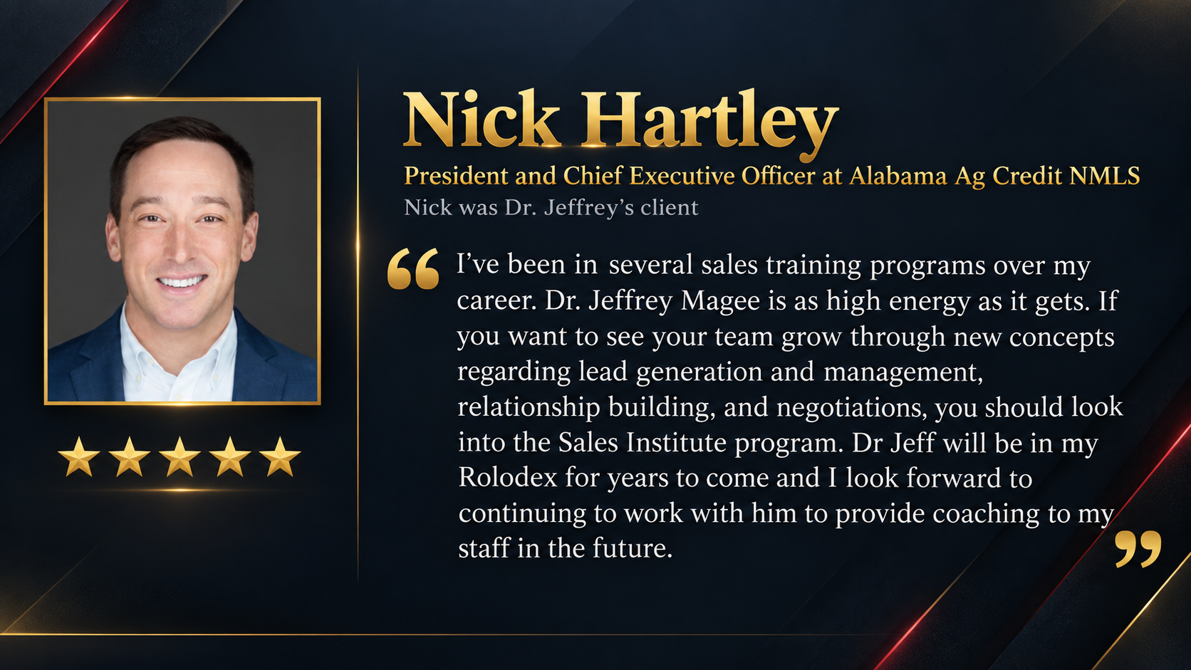 Nick Hartley - President & Chief Executive Officer