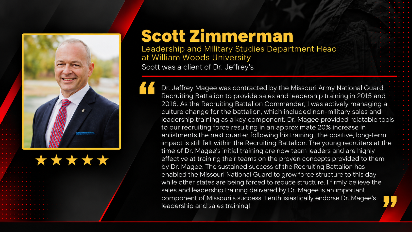 Scott Zimmerman - Leadership & Military Studies Dept Head (Former Recruiting Battalion Commander)