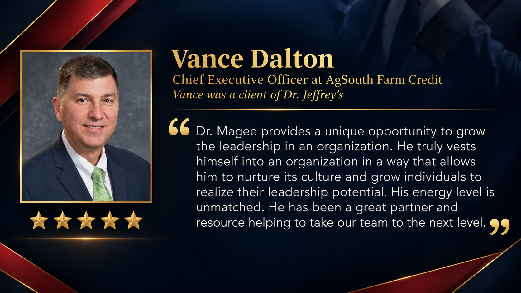 Vance Dalton - Chief Executive Officer