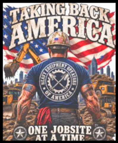 Heavy Equipment Operators tee — full-back print design