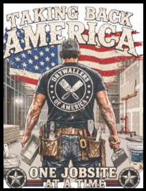 Drywallers tee — full-back print design