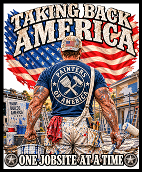 TBA Trade Tee framed print: painter crew design — Taking Back America