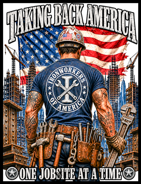 Ironworker tee — full-back print design