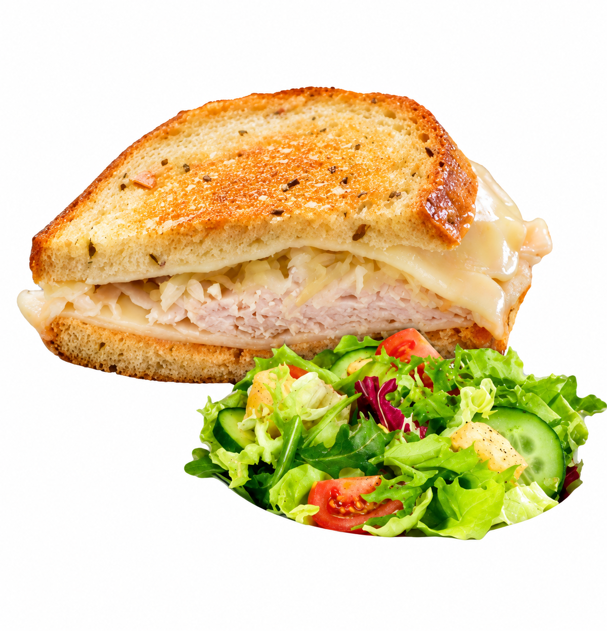 Wild Turkey & Cheese Half Sandwich with a Side Salad (Q&S)