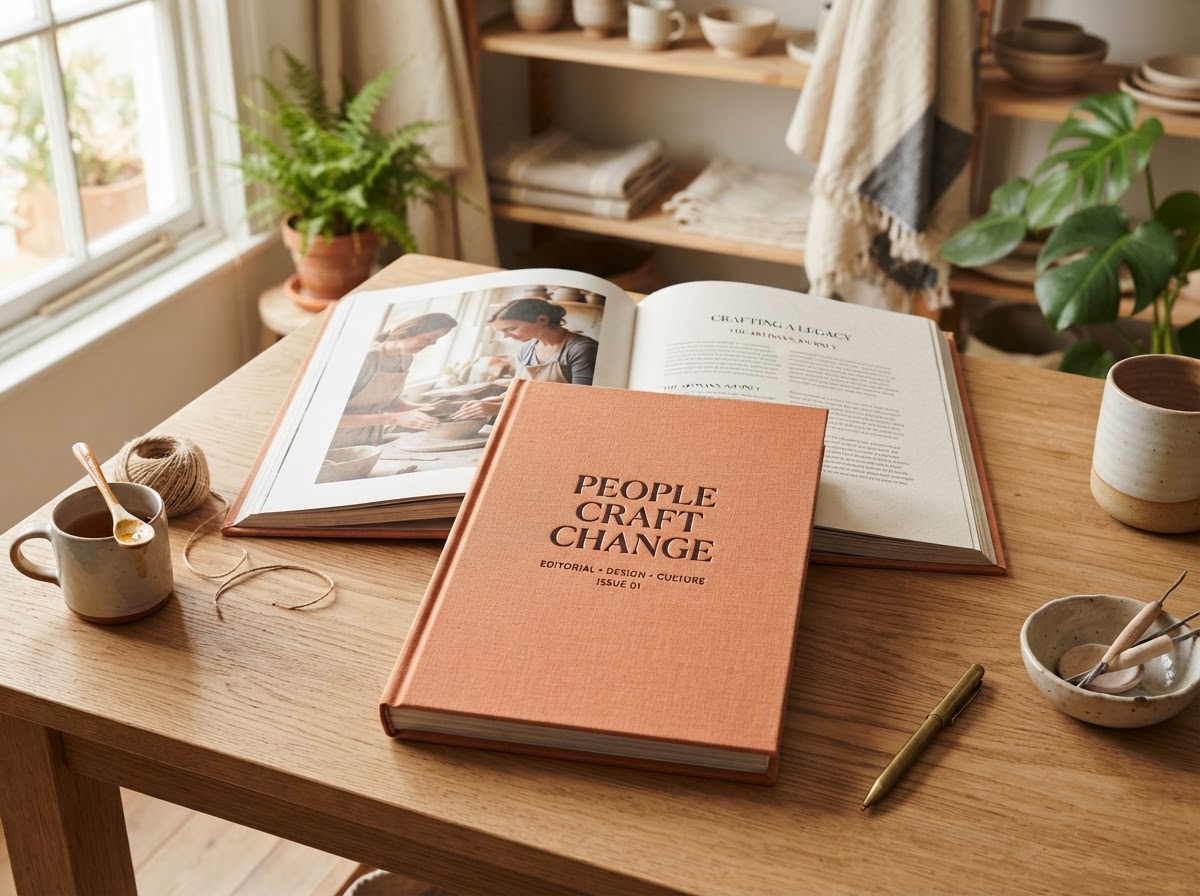 Linen bound book and print design