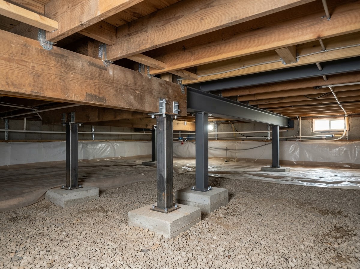 Sagging and uneven floor repair near Waldorf, Maryland