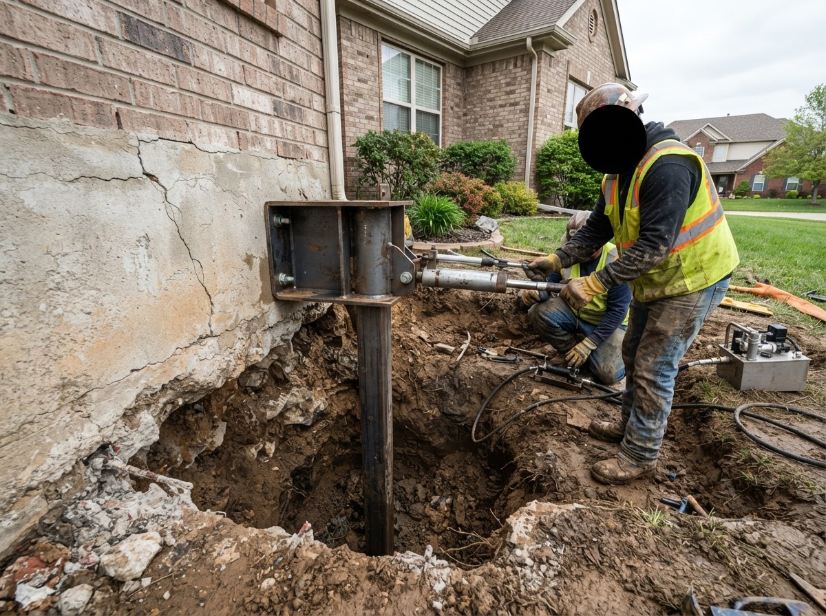 Foundation settlement and sinking foundation repair in Waldorf