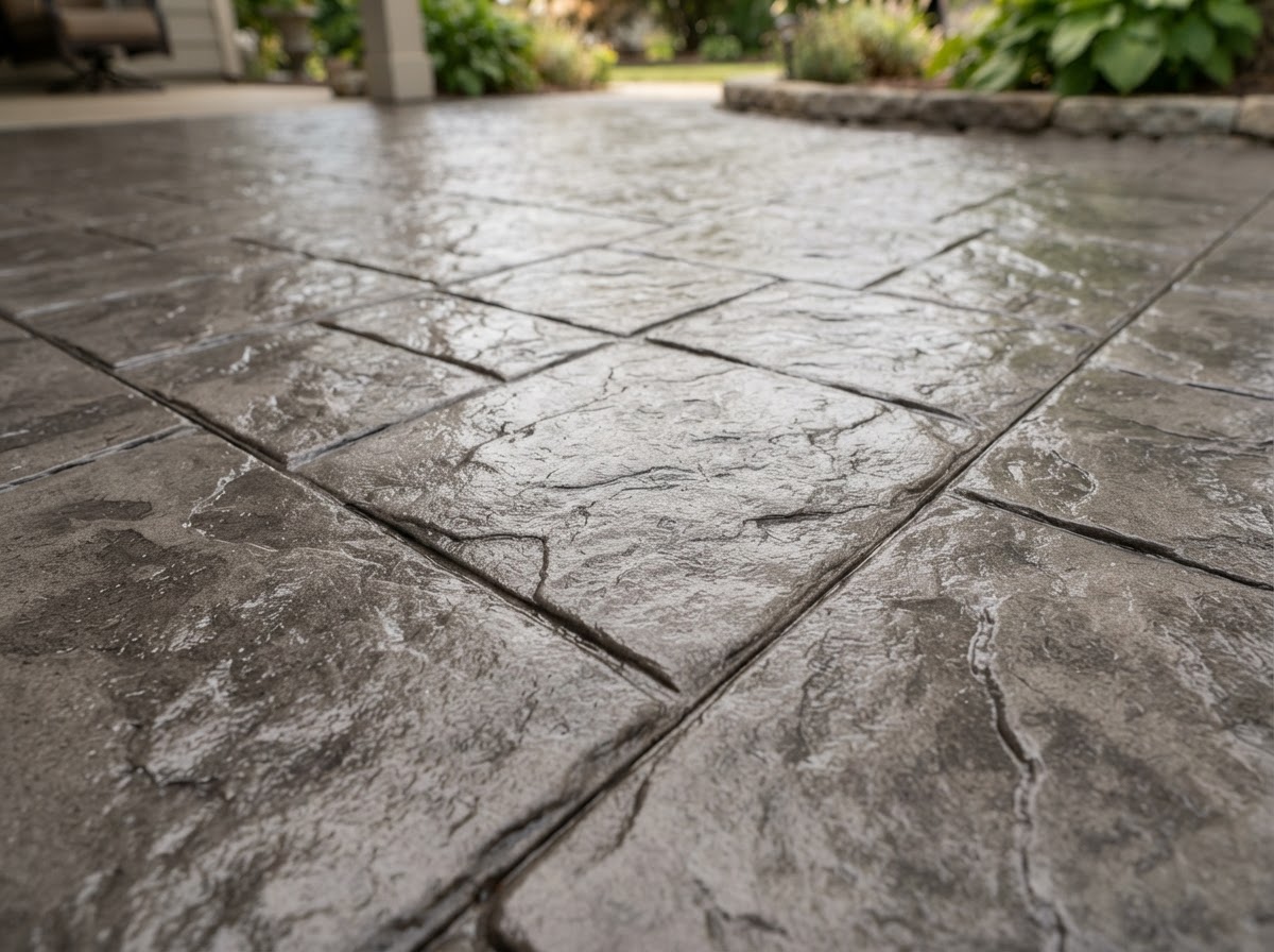 Stamped and decorative concrete installation in Gaithersburg