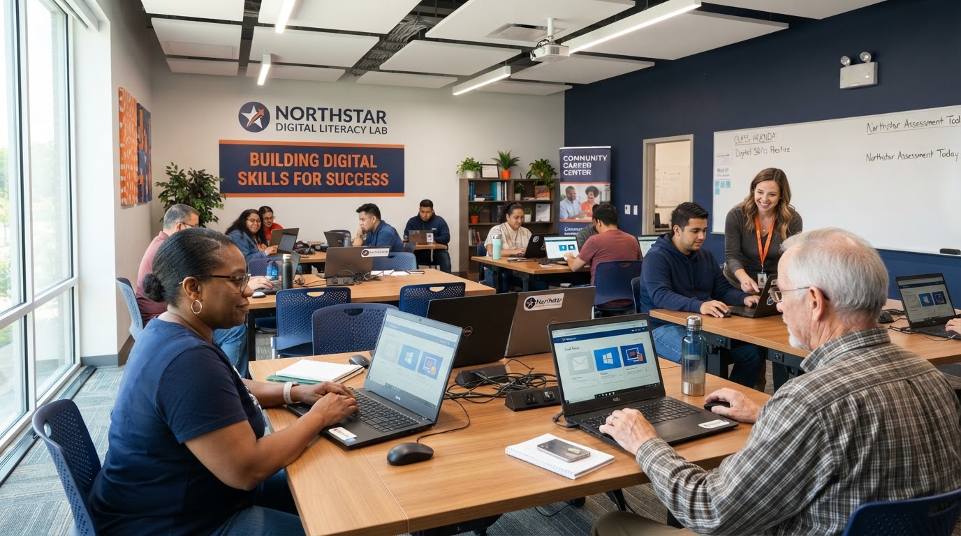 Students in Northstar computer lab