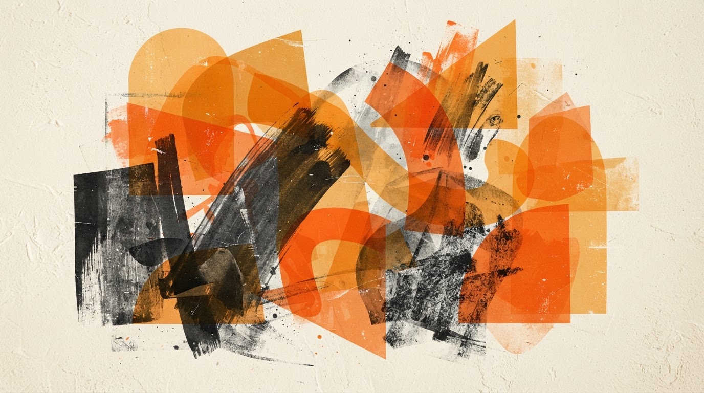Abstract bold creative composition representing content creation energy