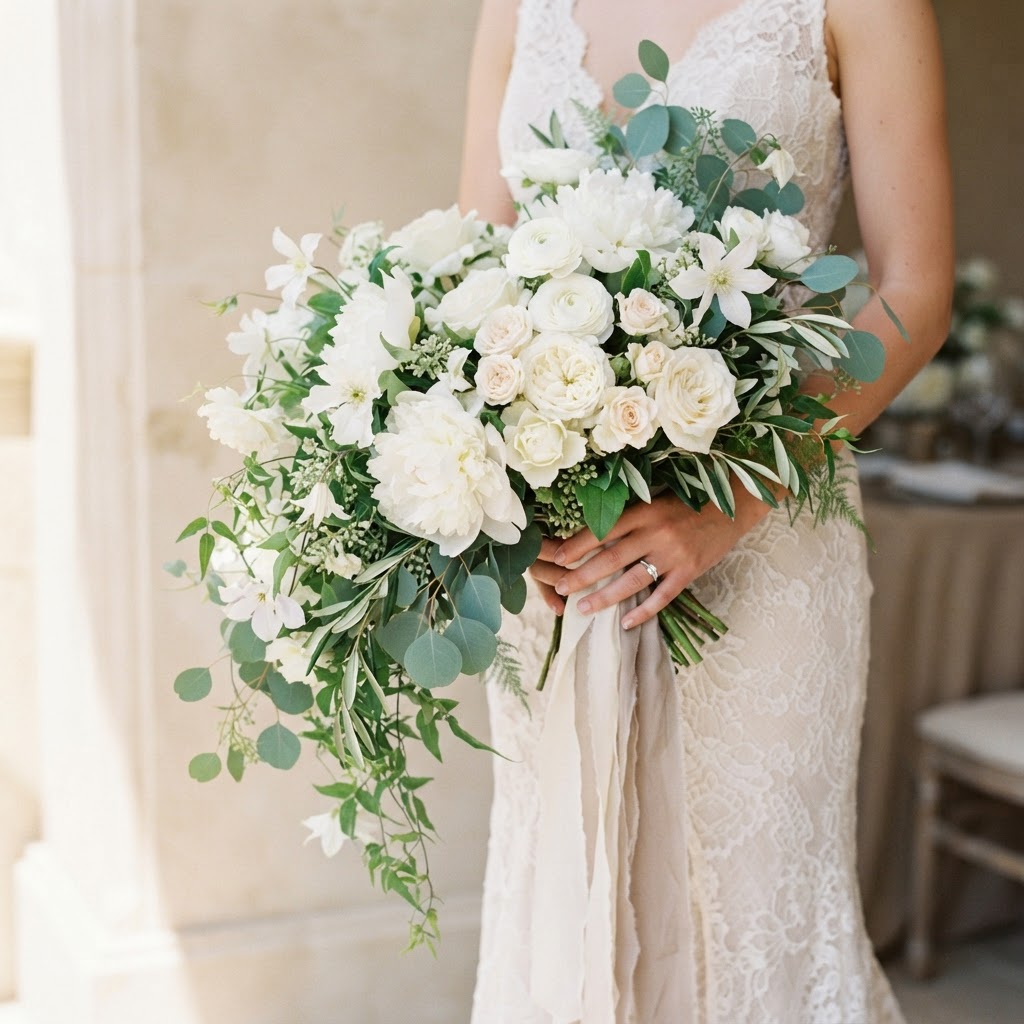 Ceremony floral arch with pastel blooms