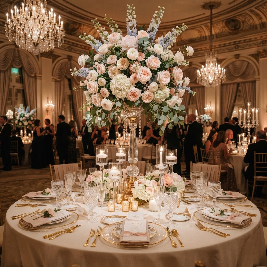 Bridal bouquet with white peonies and garden roses