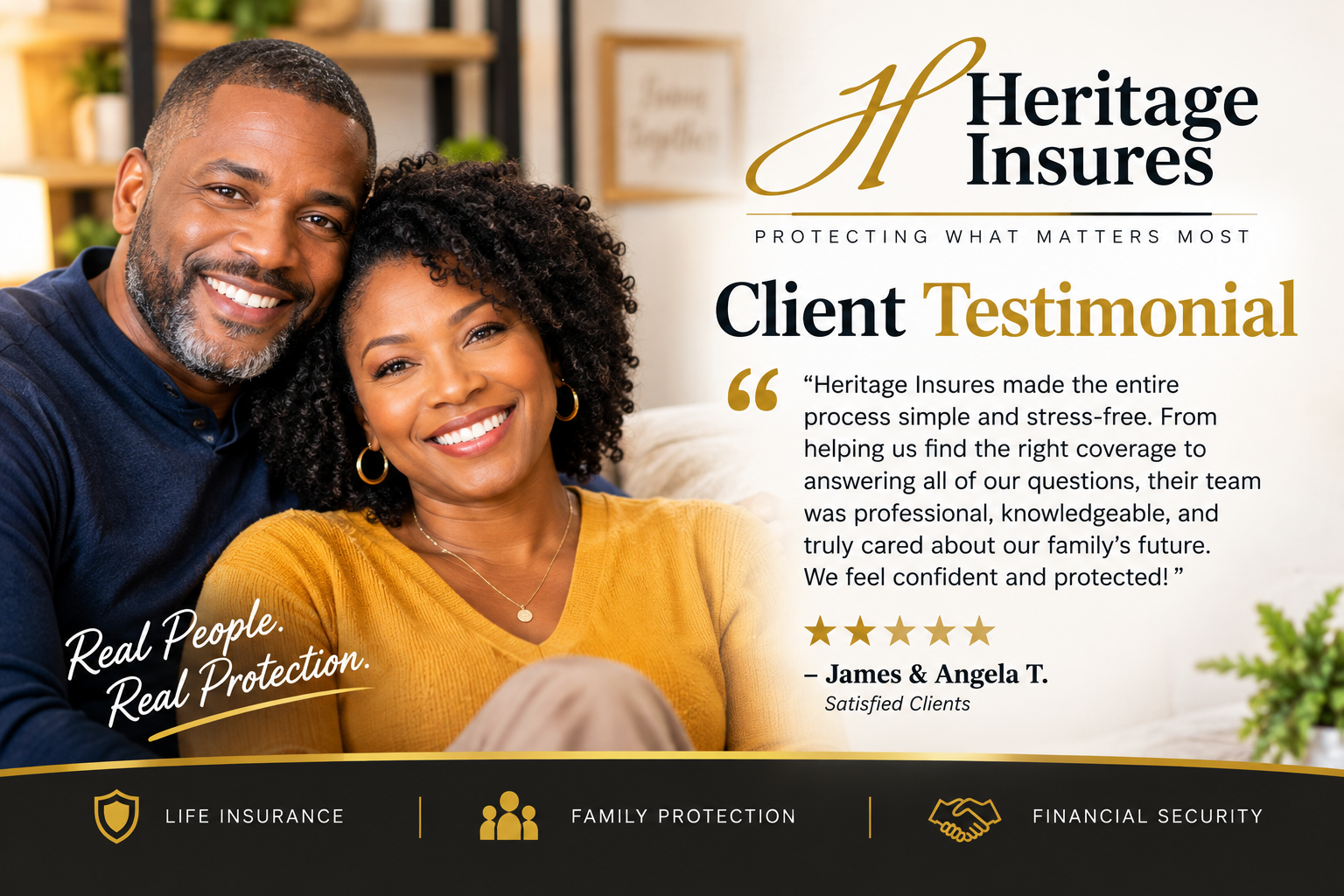Client Testimonial from James & Angela T. - Heritage Insures