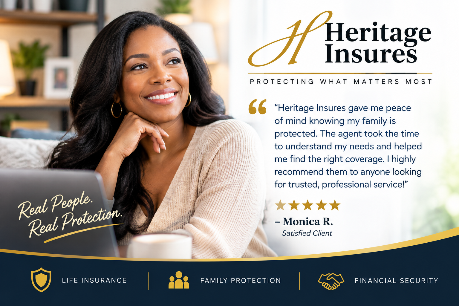 Client Testimonial from Monica R. - Heritage Insures