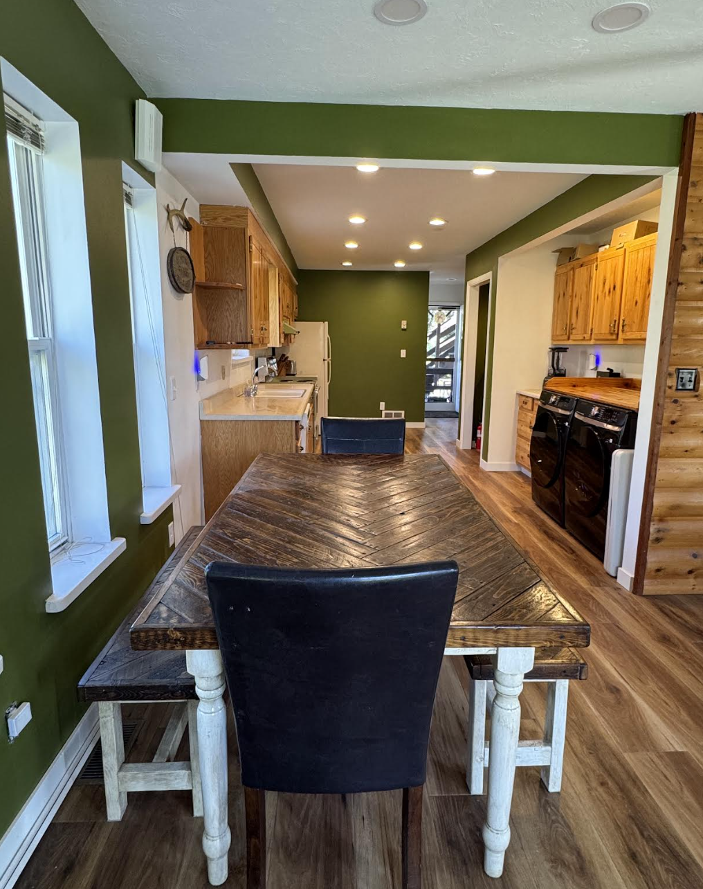 Warm kitchen and dining room table