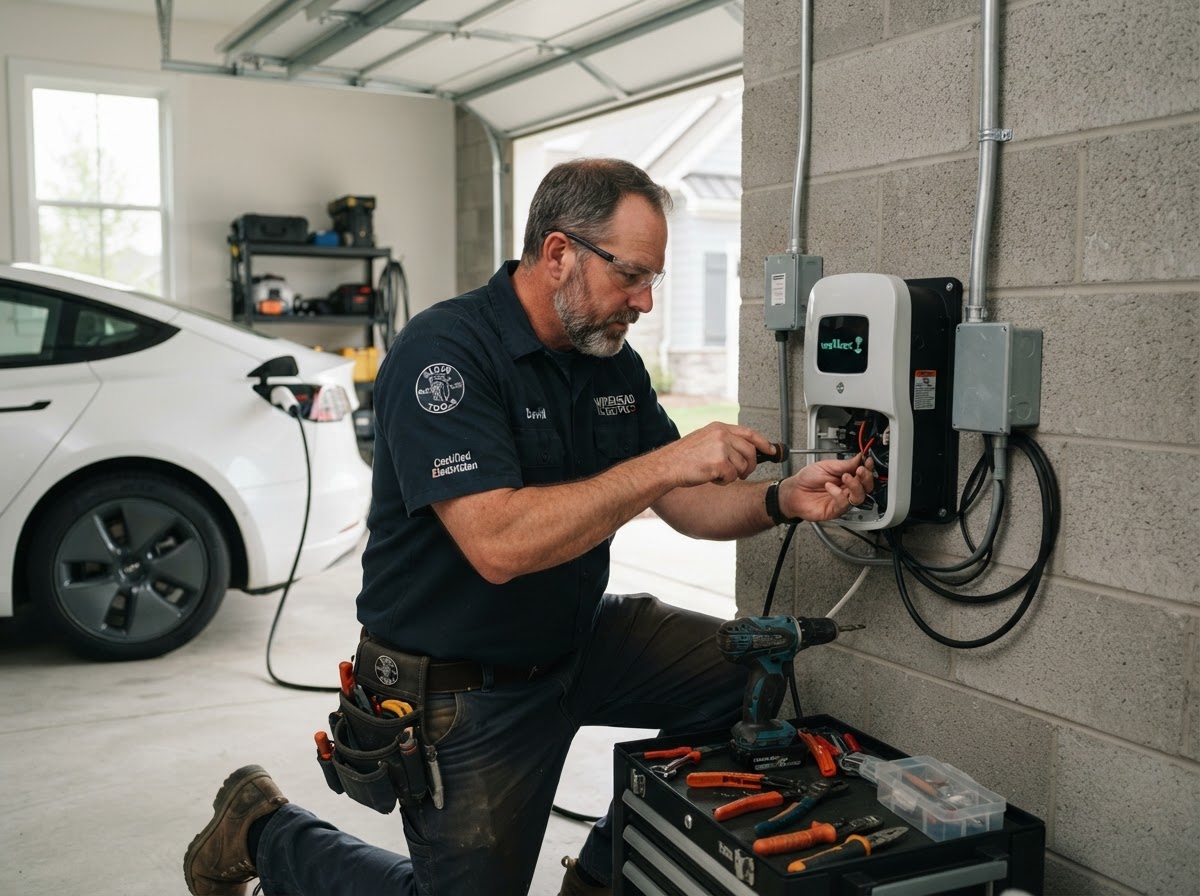 Electrician following up with a past customer about a safety inspection