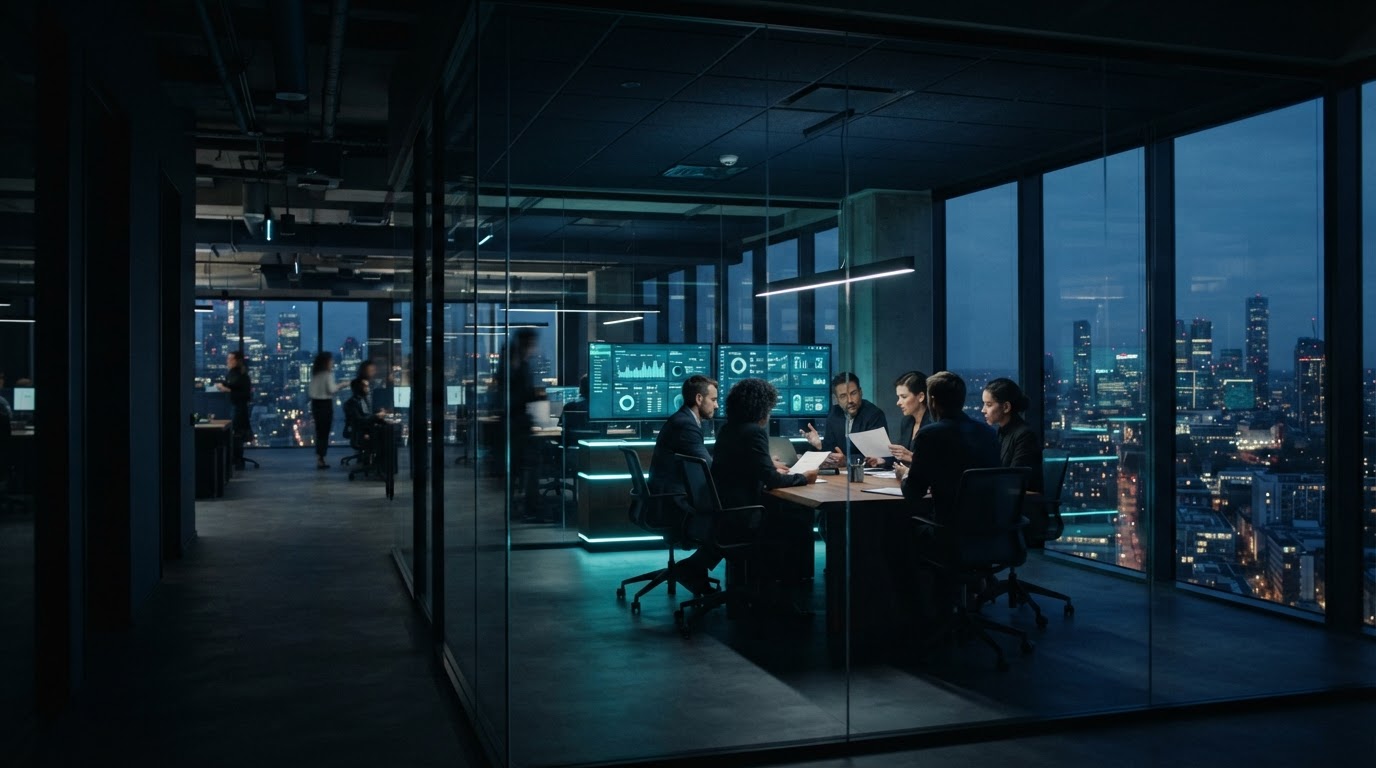 Modern business operations team collaborating in a connected revenue system
