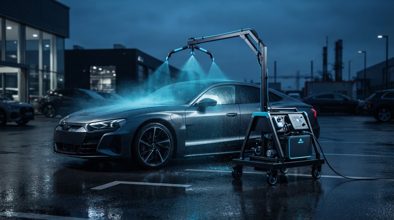 Motto Wass portable touchless vehicle washing system concept rendering