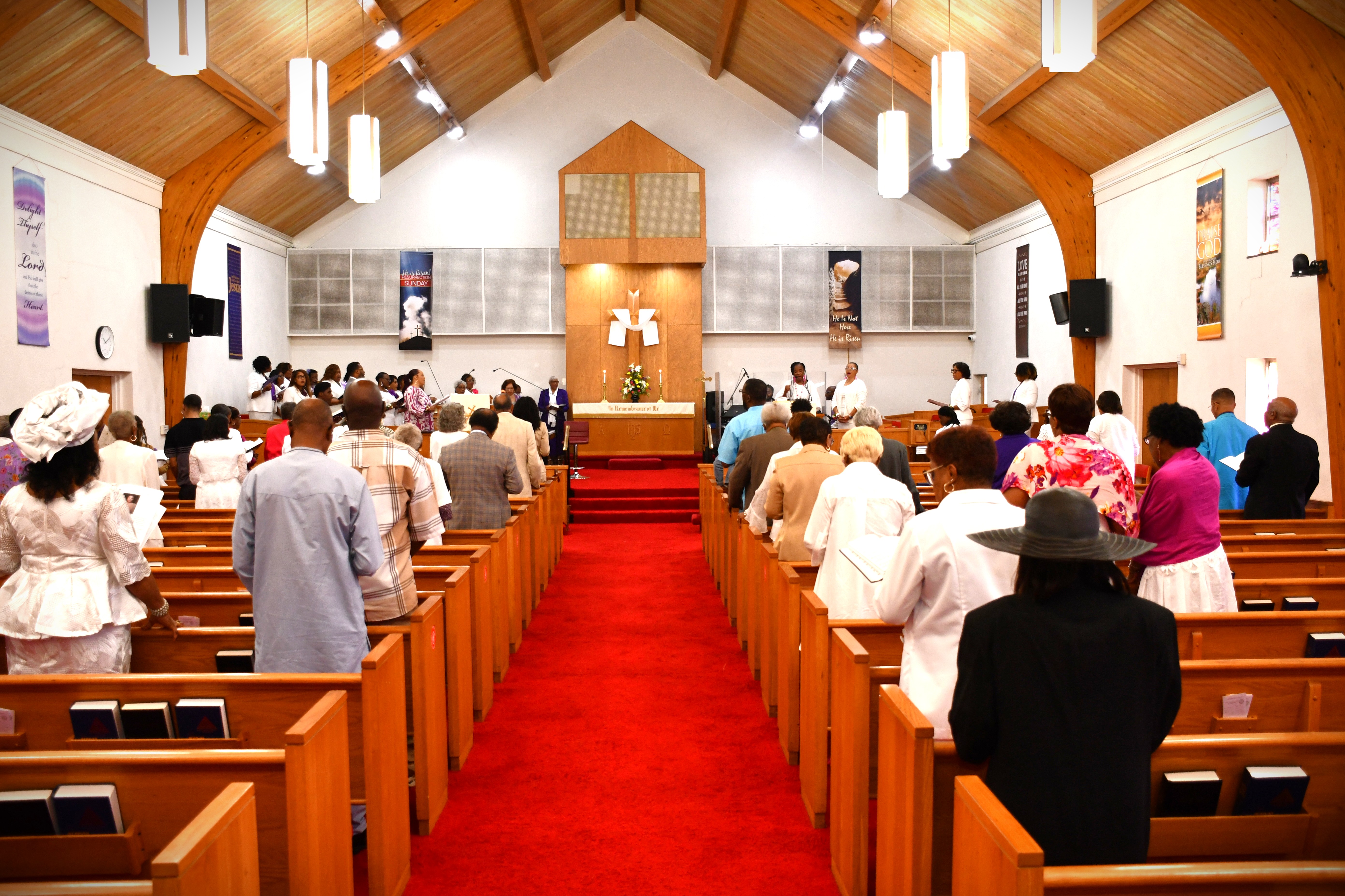 Trinity AME Zion Church Sanctuary and Worship Service