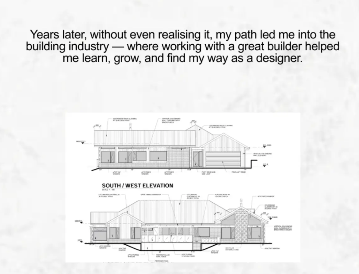 South and West architectural elevations by Amber Bragg