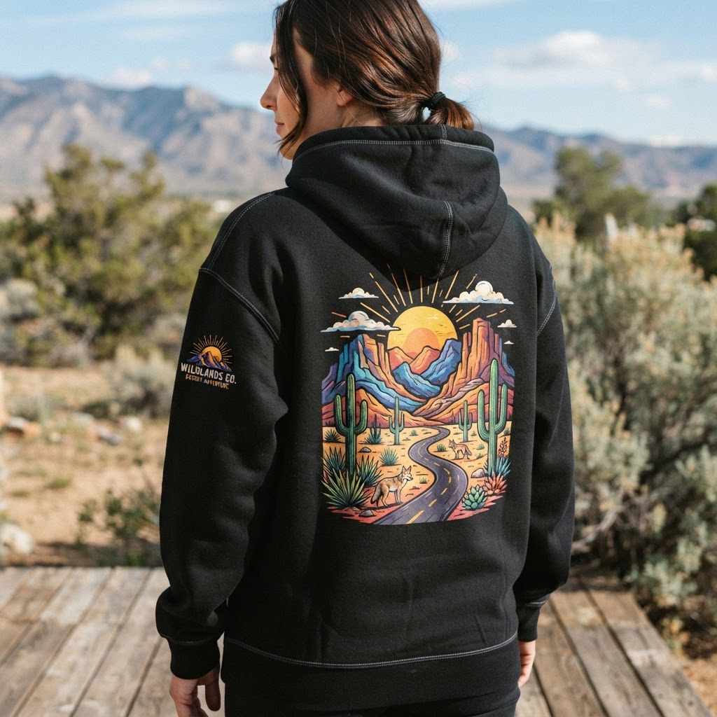 Customization concept: DTF Printing on the front + back of a Carhartt CTK288 hoodie