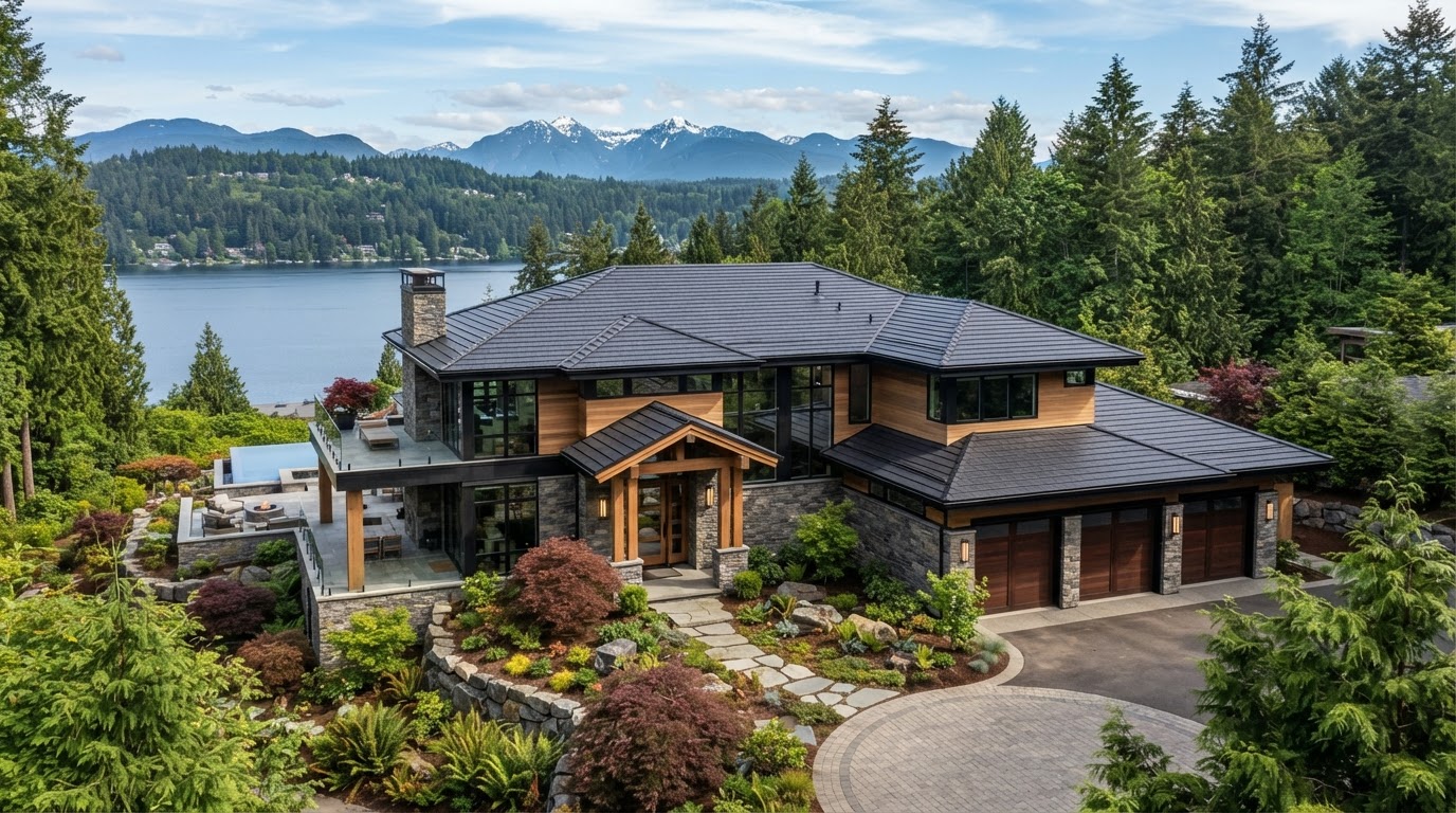 Luxury residence with premium composite slate roofing