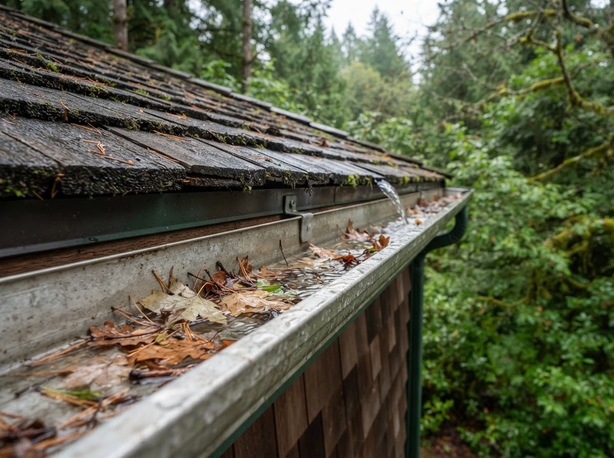Clogged Roof Drainage