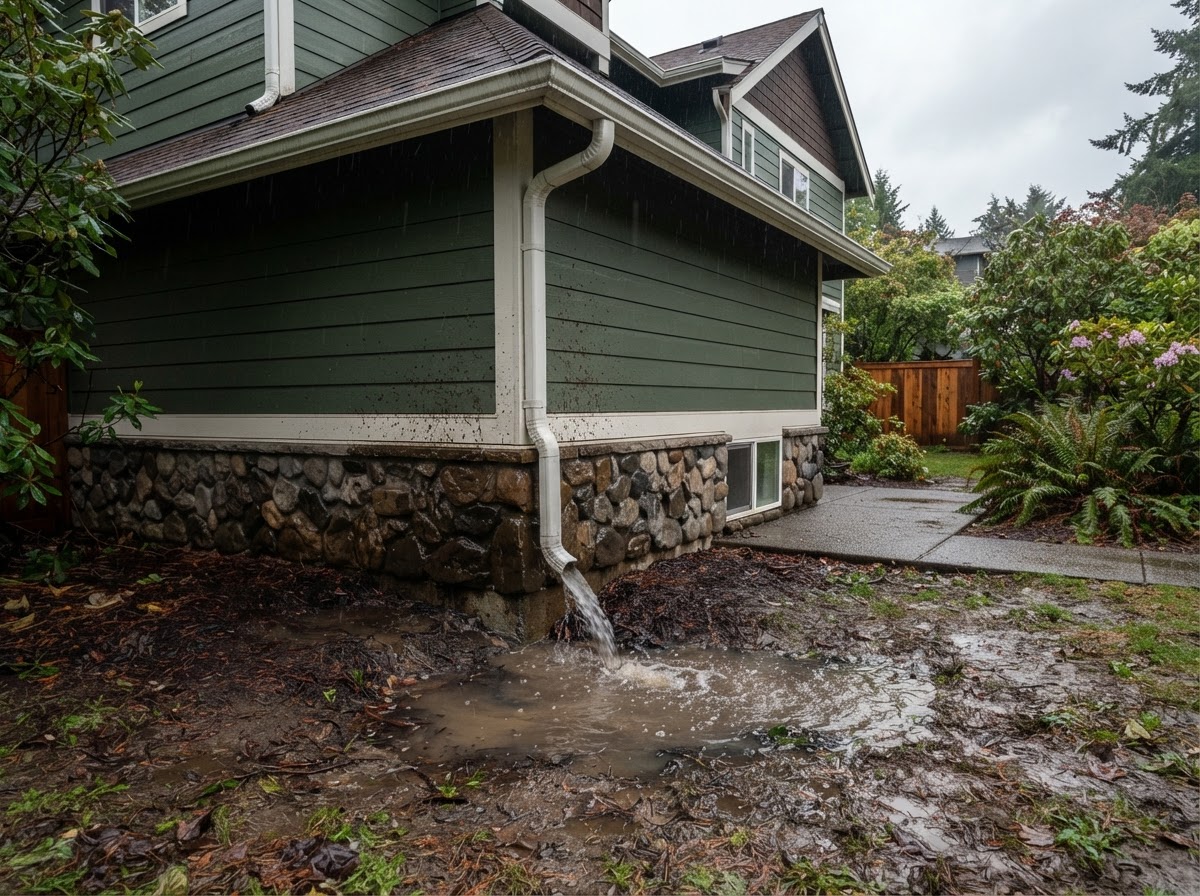 Downspouts Draining Too Close