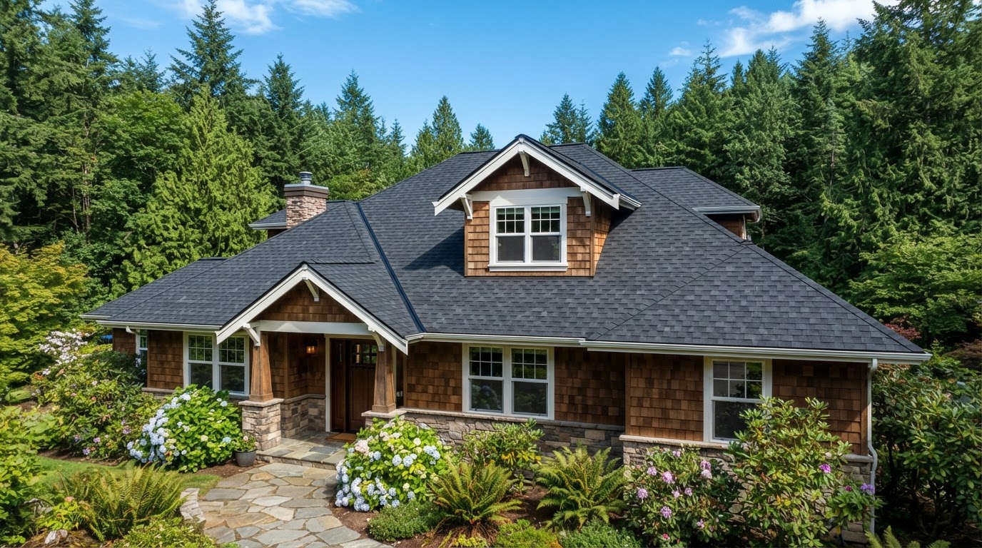 New Roof Replacement with architectural shingles and dormer