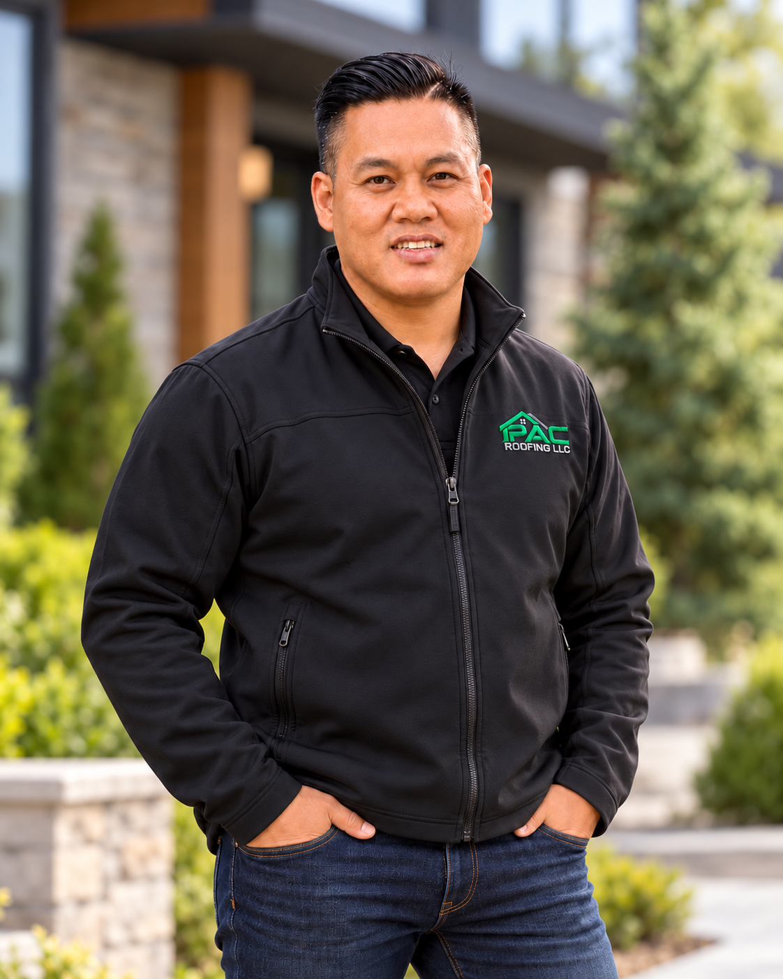 PAC Roofing LLC owner in branded jacket