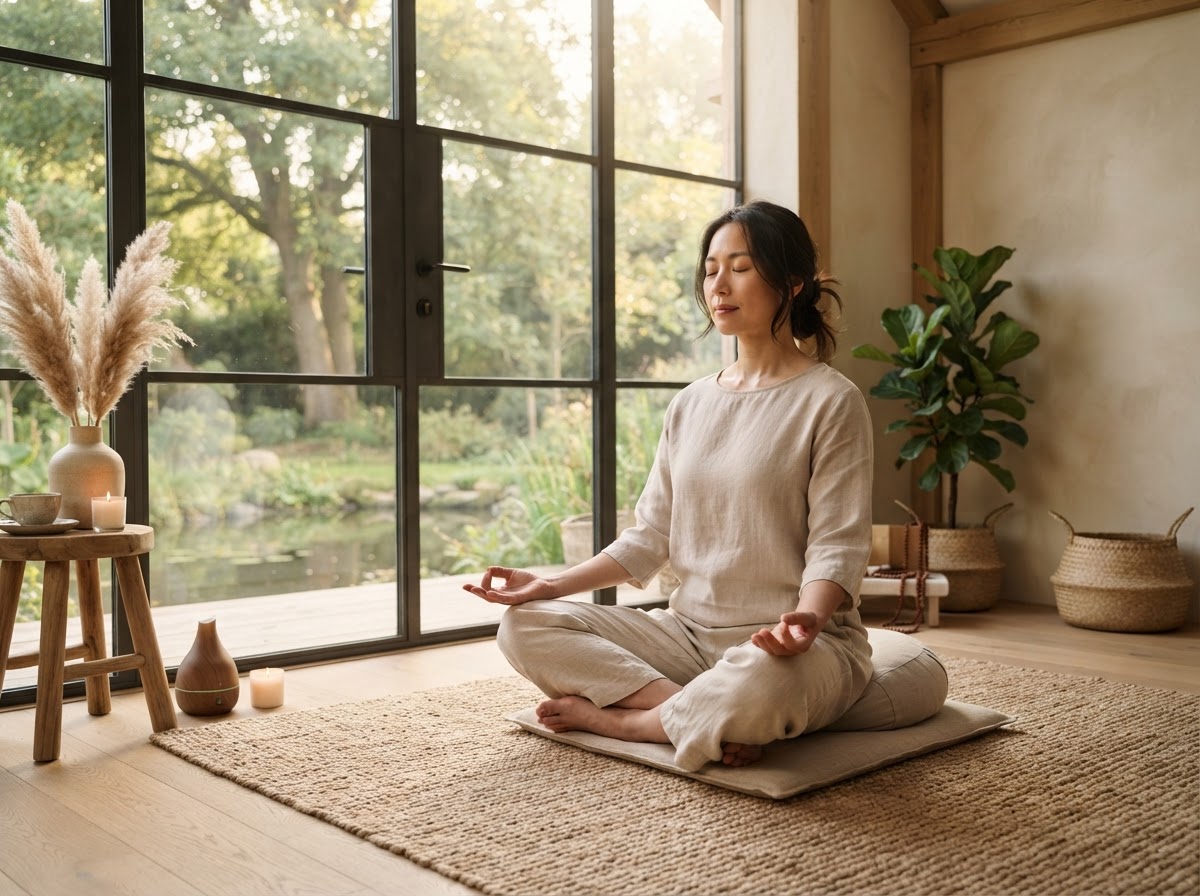 Guided meditation and pranayama session by Sanyoga Wellness Living
