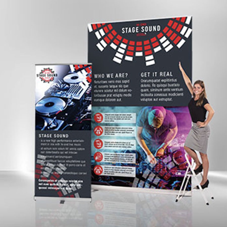 Rollup banners op opstelling