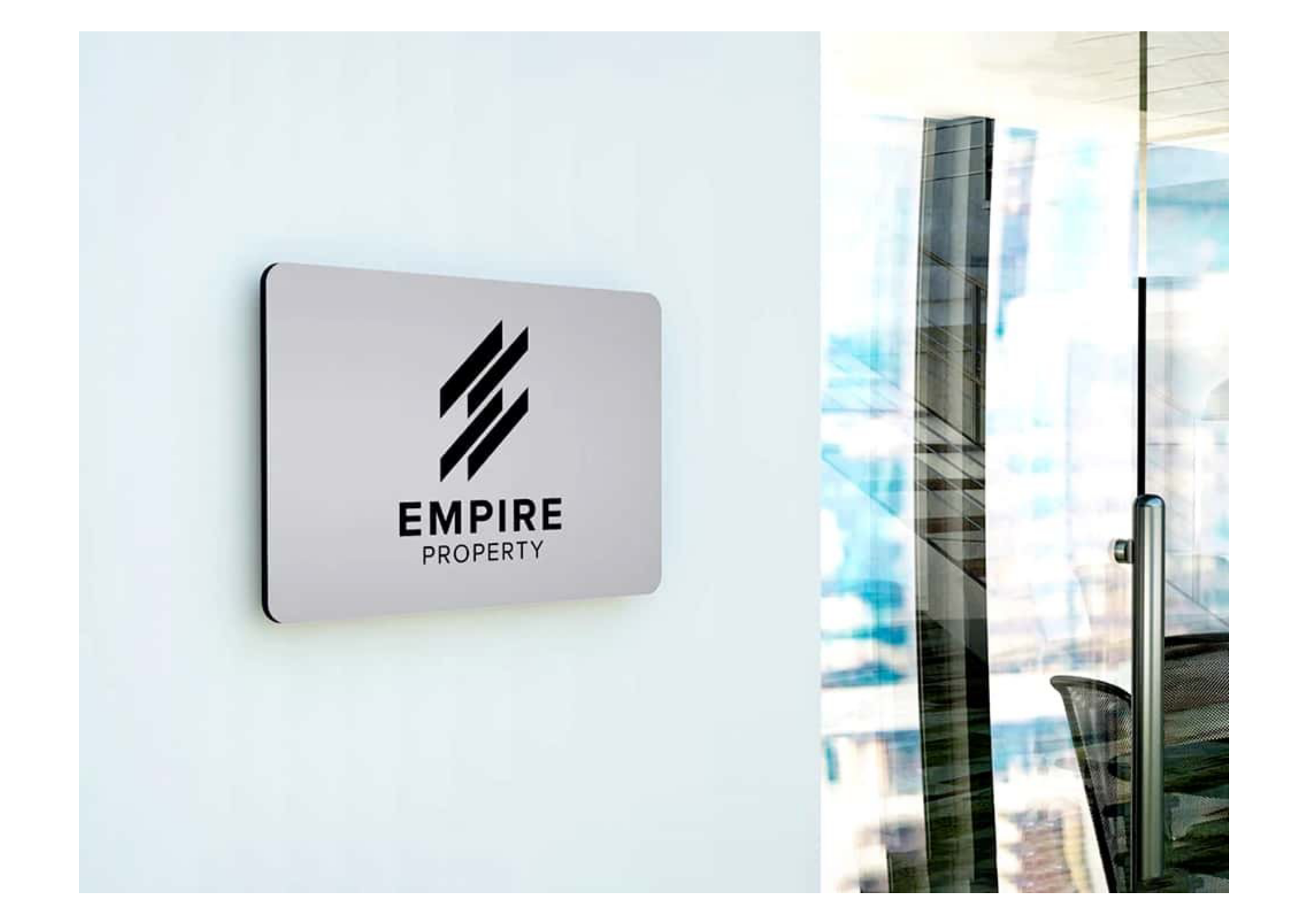 Alu-Dibond deurbord en logopaneel Empire Property