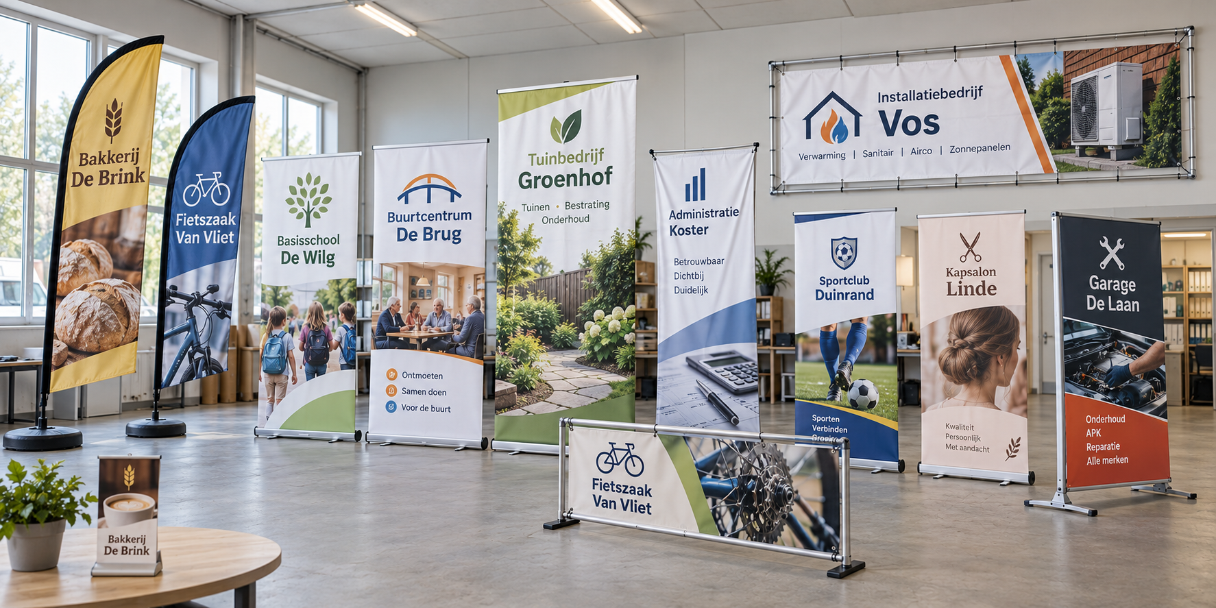 Roll-up banners in diverse formaten