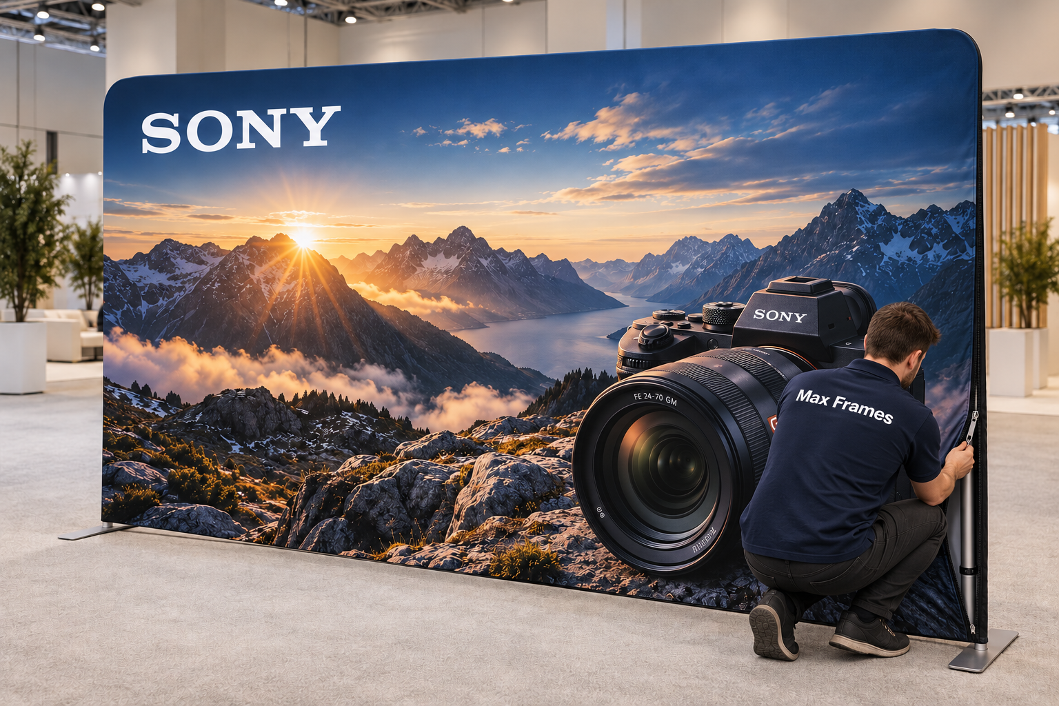 Sony grootformaat zipper wall presentatiewand met rits