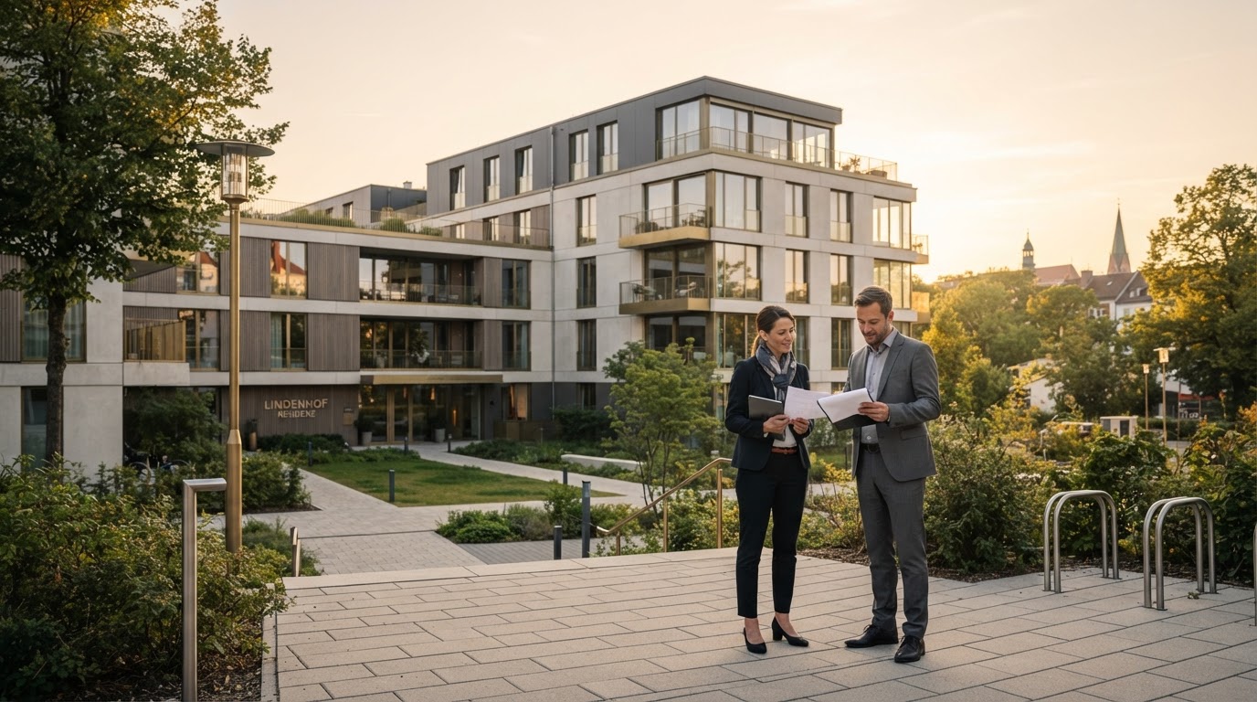 Moderne Wohnanlage mit professionellen Immobilienverwaltern