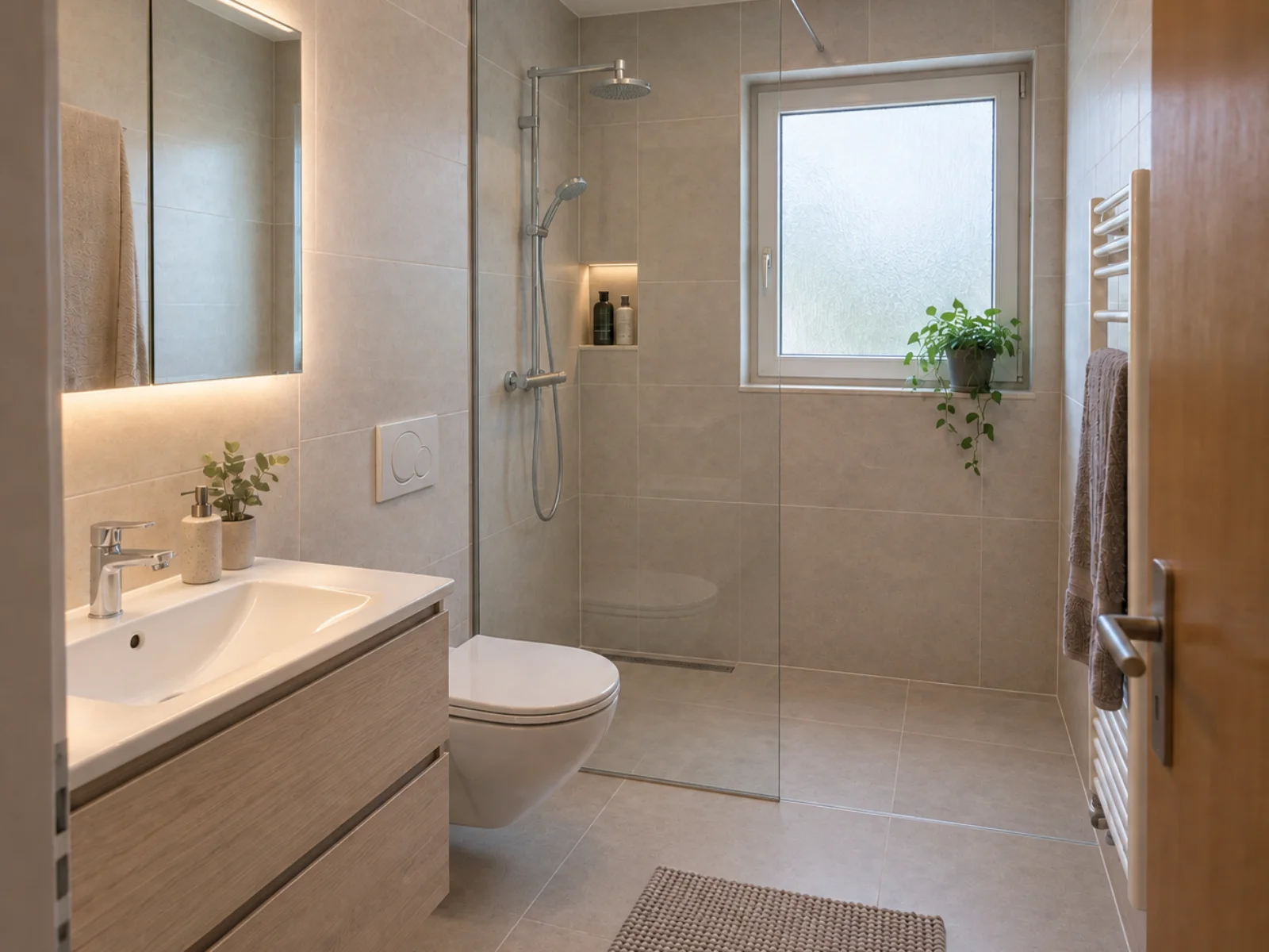 Modernisiertes Badezimmer nach dem Umbau