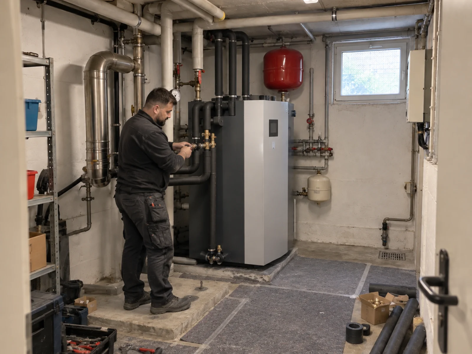Heizungsersatz während der Installation